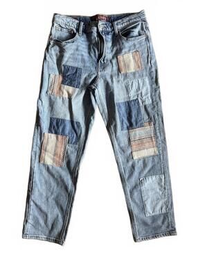 Lucky Brand Boy Mid Rise Relaxed Straight Patchwork Jeans-8